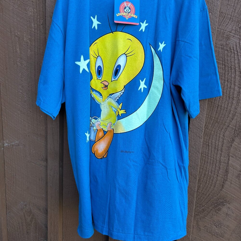 Vintage 90s NWT Tweety Bird on the Moon Tee xl